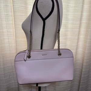 DKNY Light Pink Shoulder Bag With Silver Hardware